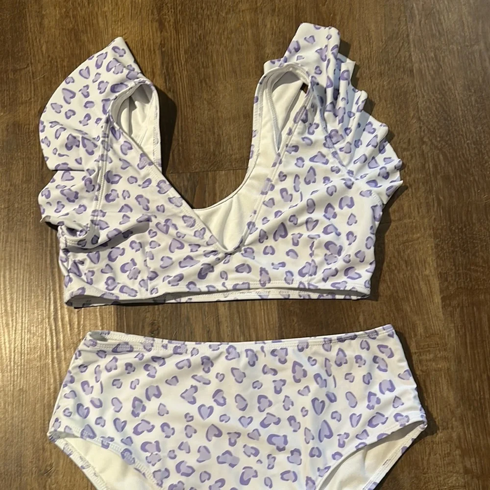 Purple Leopard Kids Swim Set - Picture 1 of 4